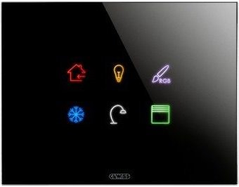 ICE TOUCH PLATE KNX - IN GLASS - 6 TOUCH AREAS - BLACK - CHORUSMART
