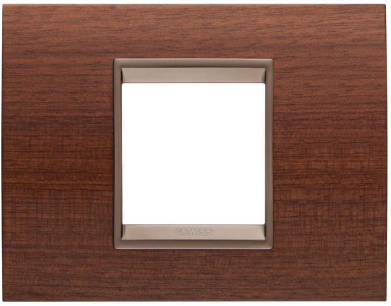 LUX PLATE - IN METAL - 2 MODULES - BRUSHED ALUMINIUM LAVY - INNER FRAME MATT BLACK - CHORUSMART