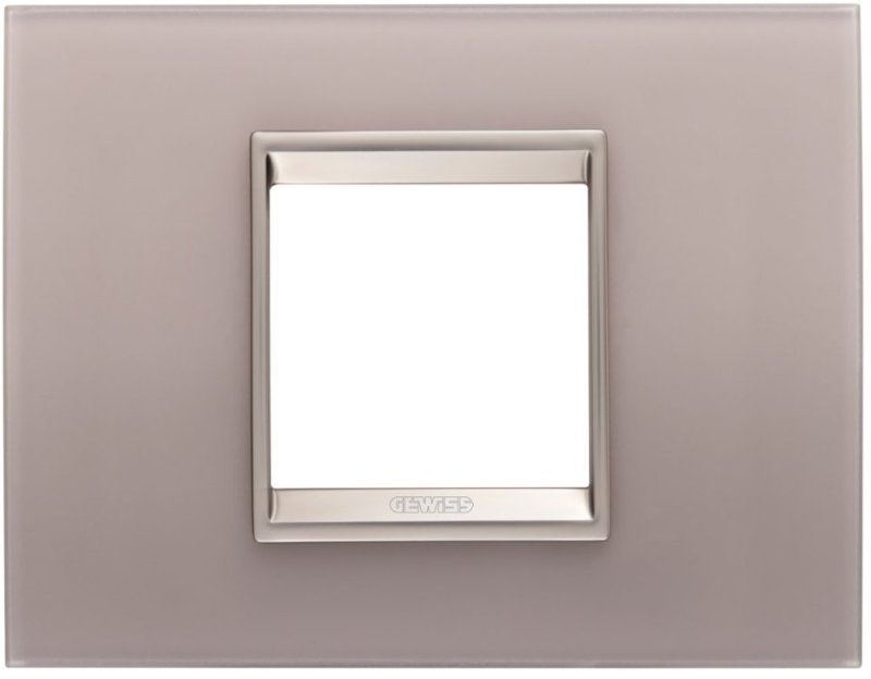 LUX PLATE - IN GLASS - 2 MODULES - PEARLY GRAY - INNER FRAME MATT LIGHT BRONZE - CHORUSMART