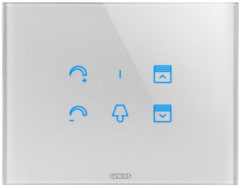 ICE TOUCH PLATE - IN GLASS - INTERCHANGEABLE SYMBOLS - TITANIUM - CHORUSMART